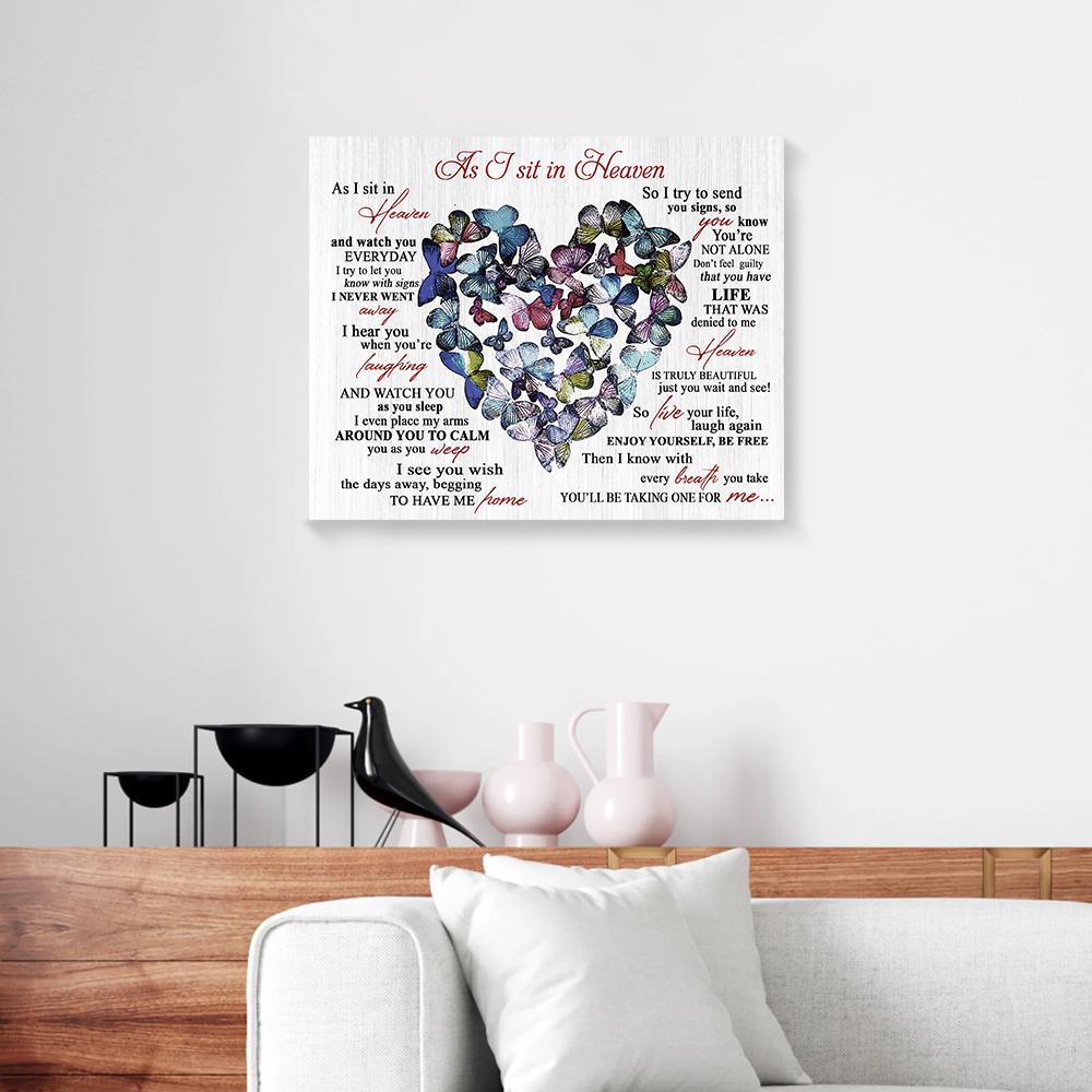 heart butterfly canvas prints wall art decor 8962