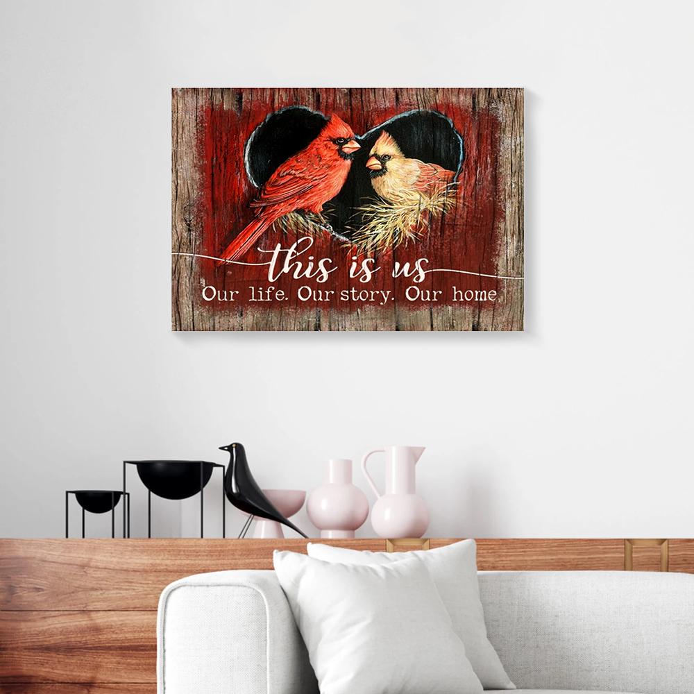 Heart Cardinal Love Canvas Prints - Wall Art Decor heart cardinal love canvas prints wall art decor 8014