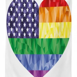 heart gay flag rainbow art 3d printed tablecloth table decor 2814