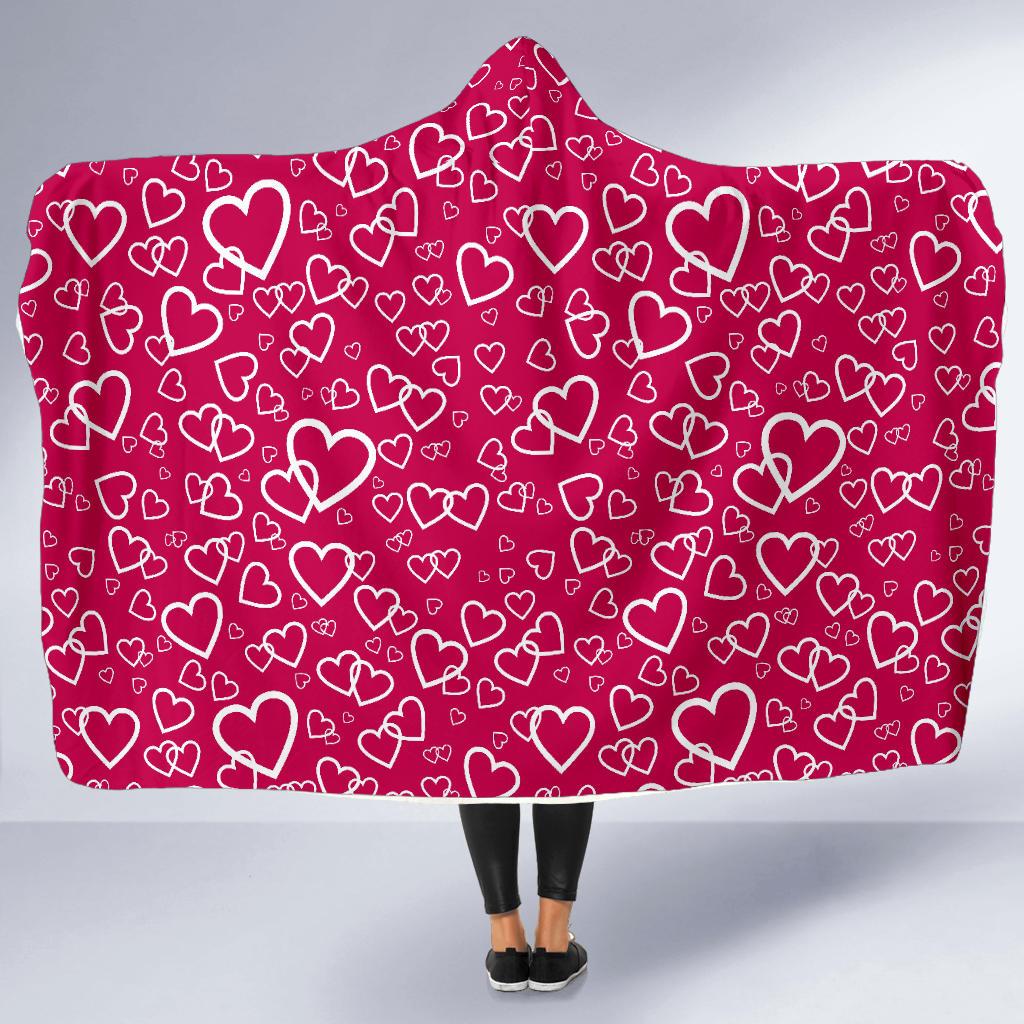 Heart Pattern Print Hooded Blanket Cloak Blanket heart pattern print hooded blanket cloak blanket 1682