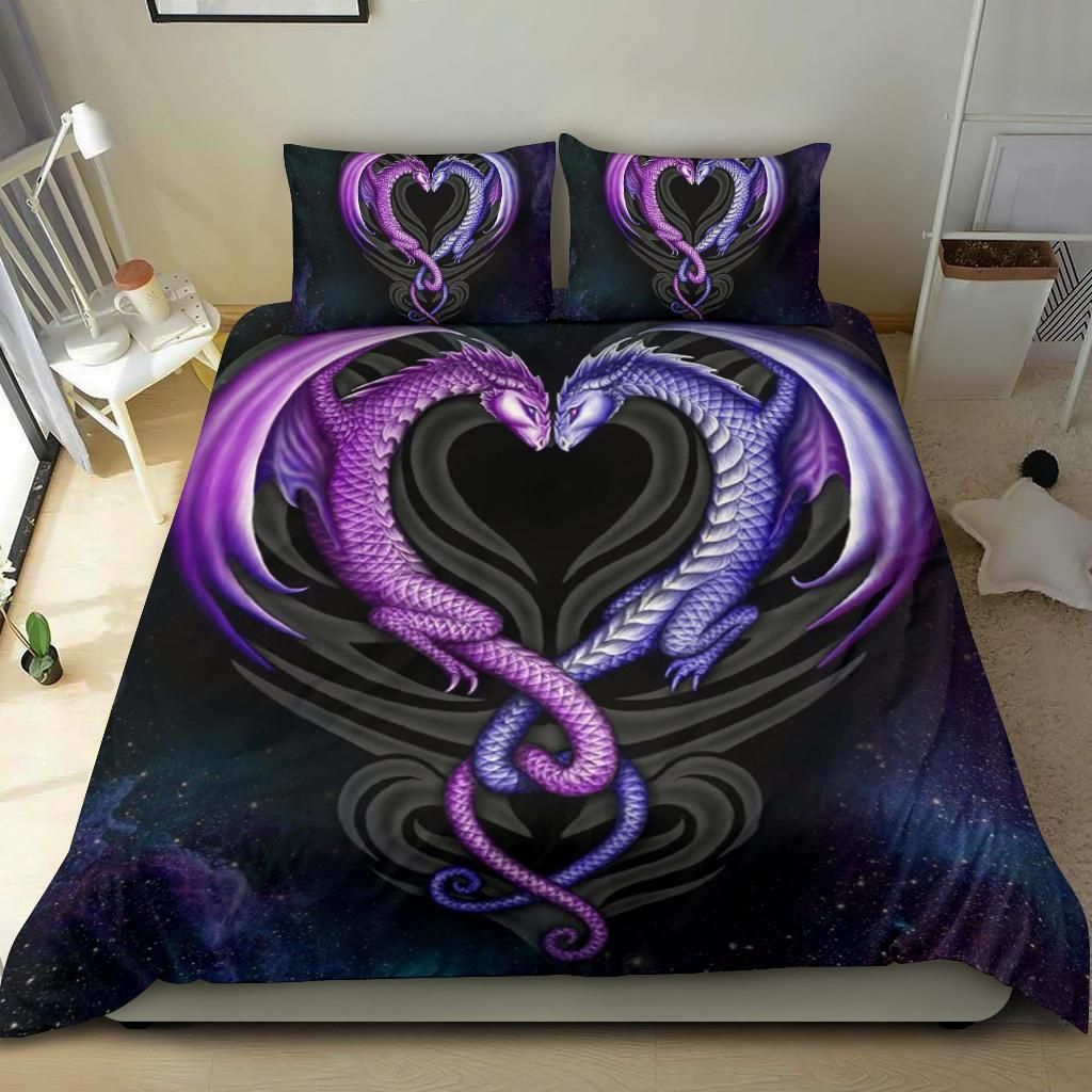 heart shaped dragon love bedding set bedroom decor 7187