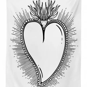 heart with rays 3d printed tablecloth table decor 5790