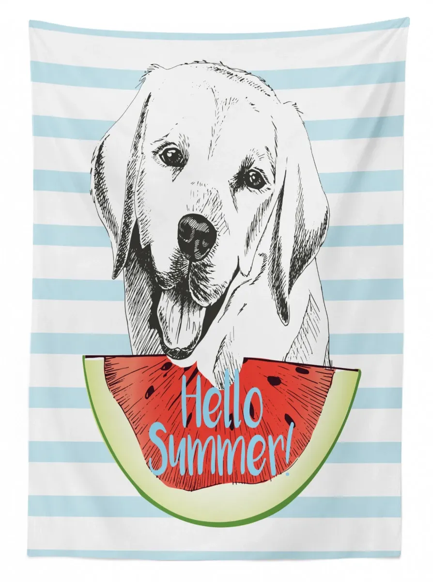 hello summer words sketch 3d printed tablecloth table decor 3944