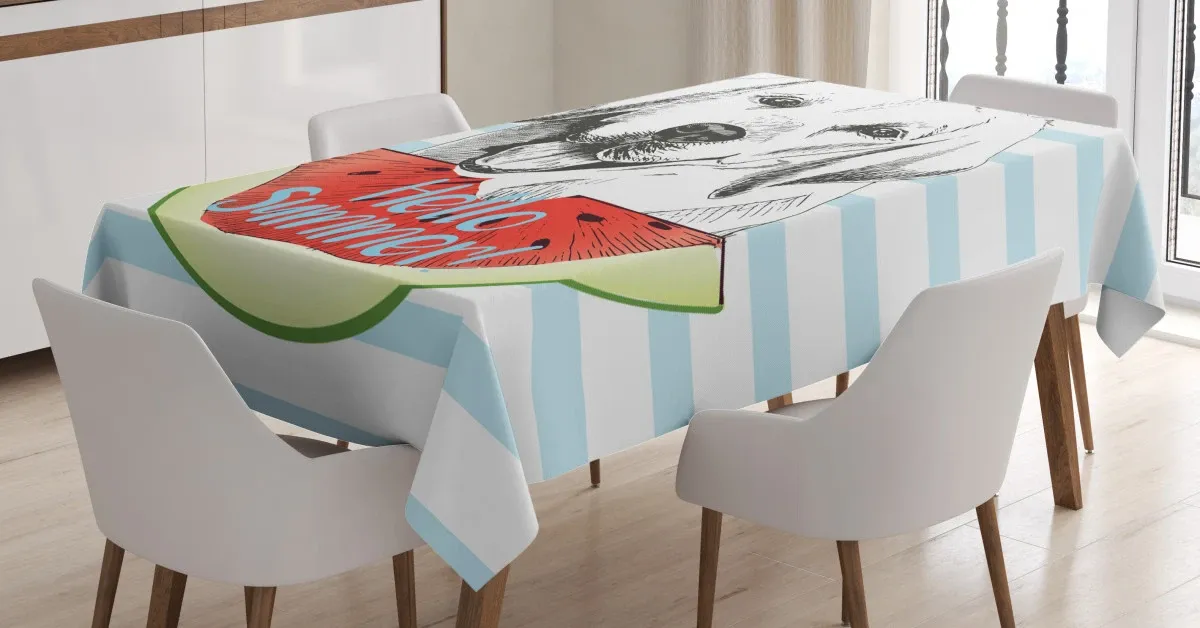 hello summer words sketch 3d printed tablecloth table decor 8010