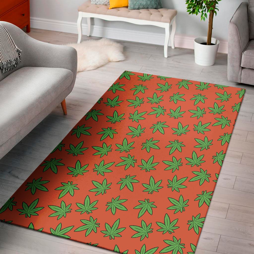 hemp leaf pattern print area rug floor decor 4461