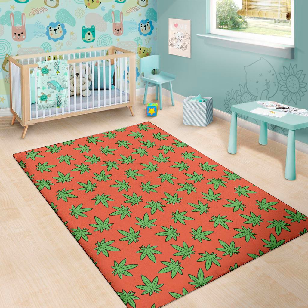 hemp leaf pattern print area rug floor decor 5519
