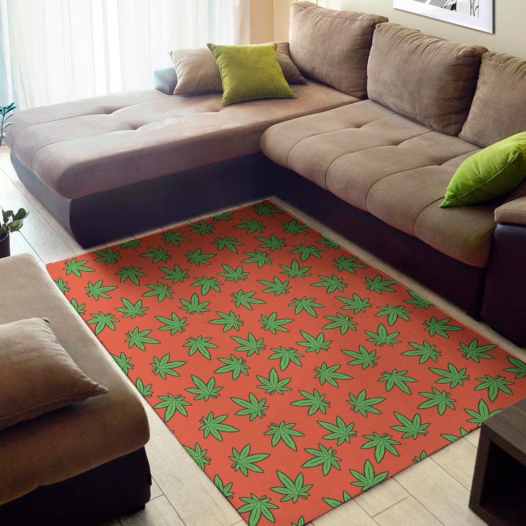 hemp leaf pattern print area rug floor decor 7446