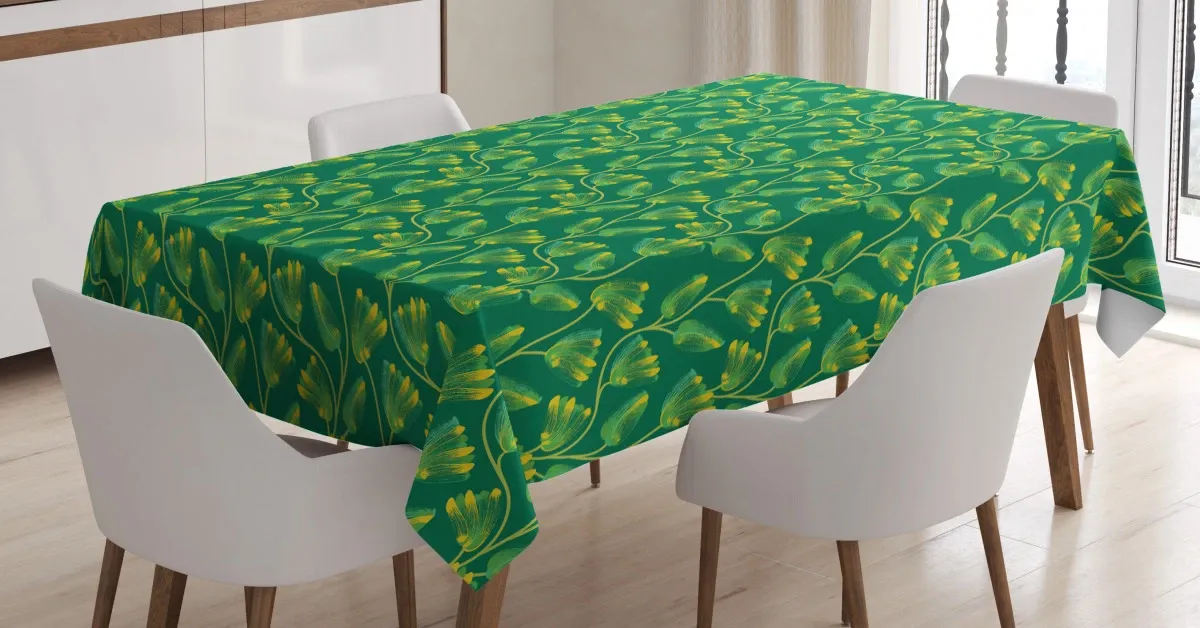 herb with paint stain effect 3d printed tablecloth table decor 4327
