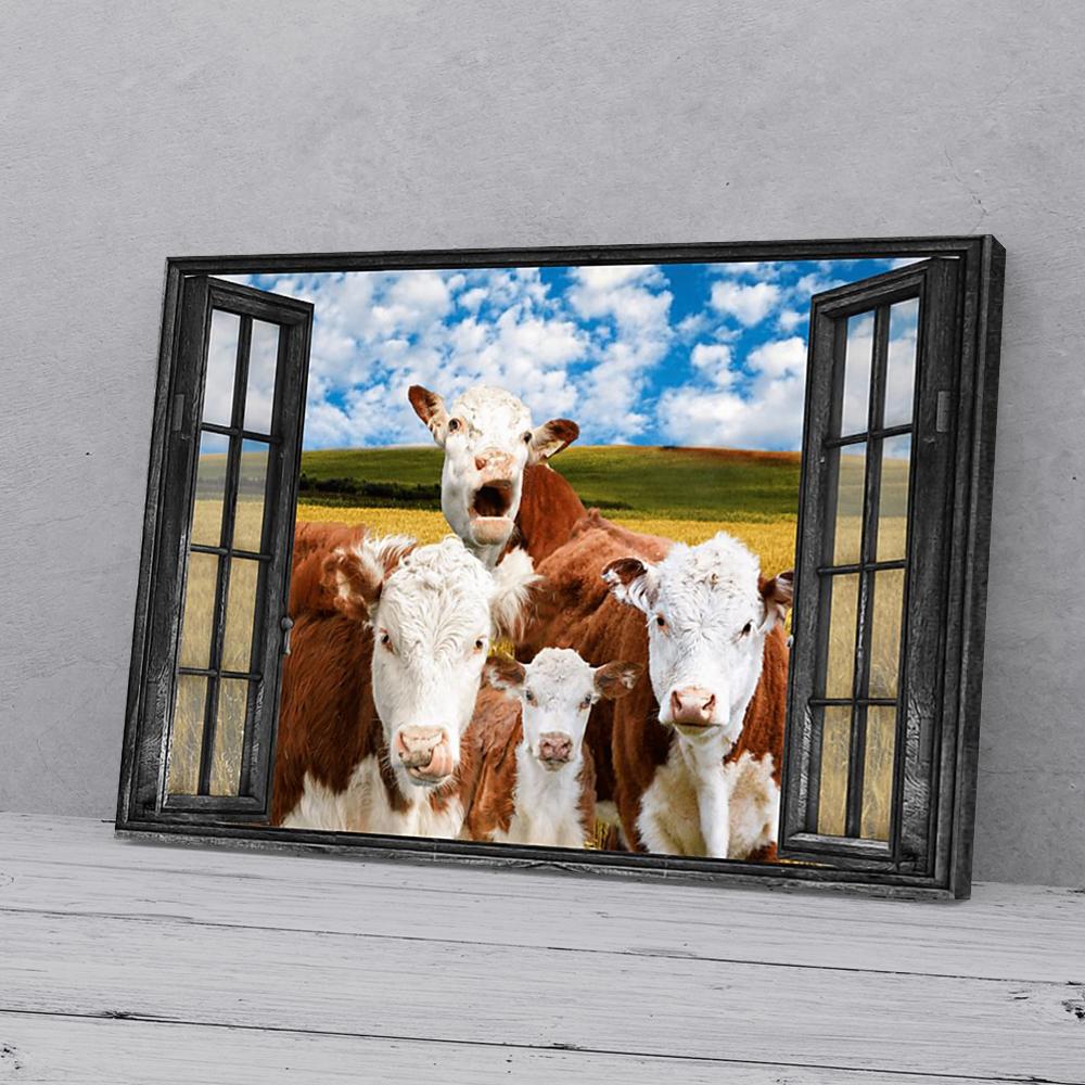 hereford cow canvas prints wall art decor 7229