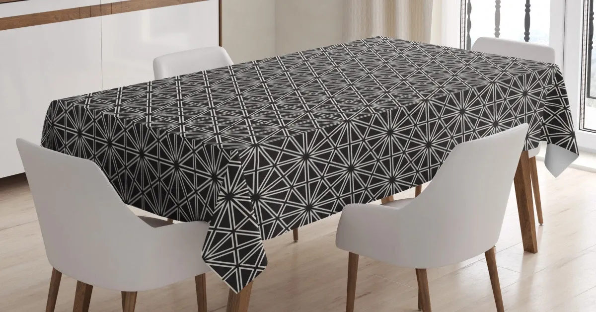 Hexagons Squares And Stars 3D Printed Tablecloth Table Decor