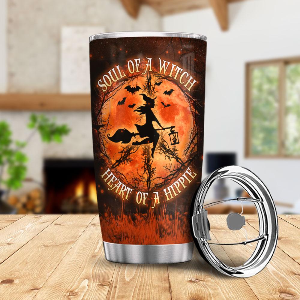 hip soul of a witch heart of a hippie personalized stainless steel tumbler 1137