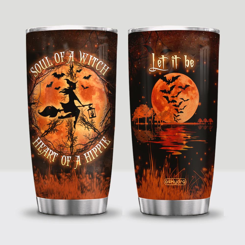 hip soul of a witch heart of a hippie personalized stainless steel tumbler 7149
