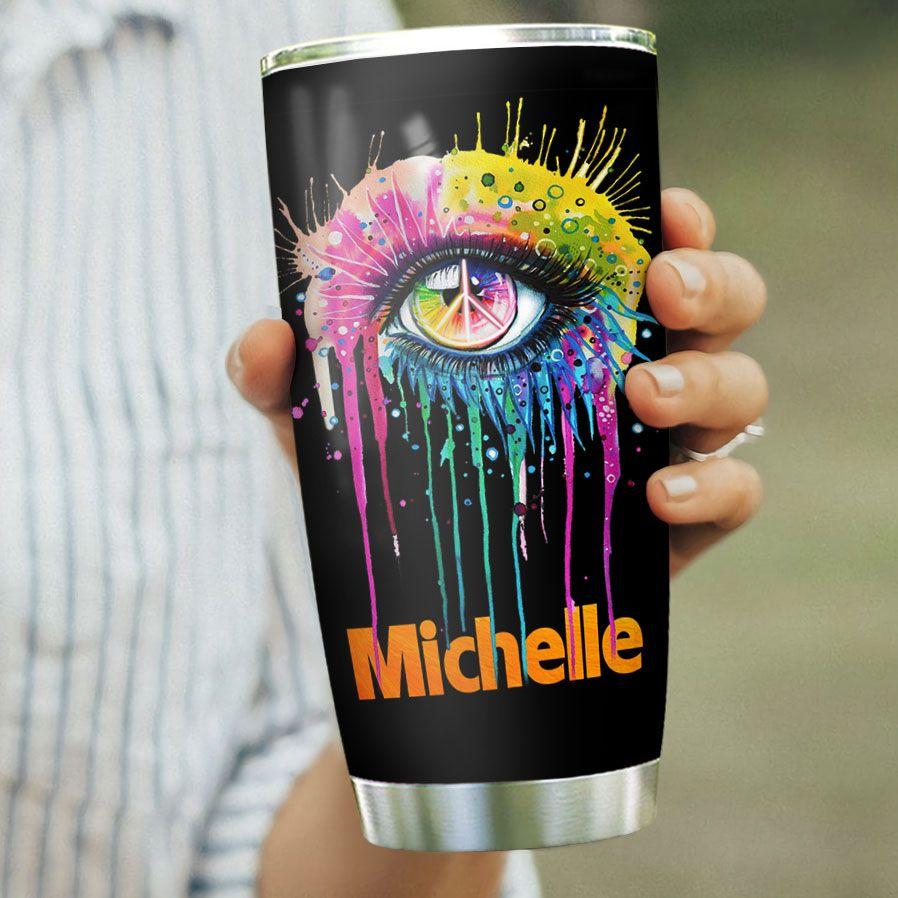 hippie butterfly personalized stainless steel tumbler 8957