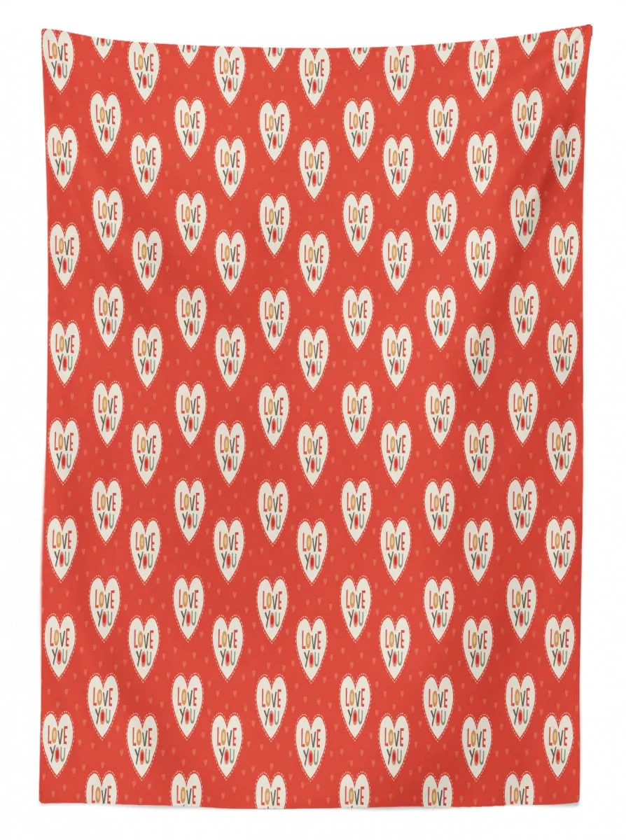 hipster hearts valentines 3d printed tablecloth table decor 4367