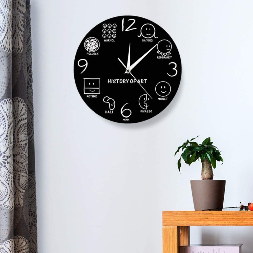 history of art in smiley face printed wall clock 1035