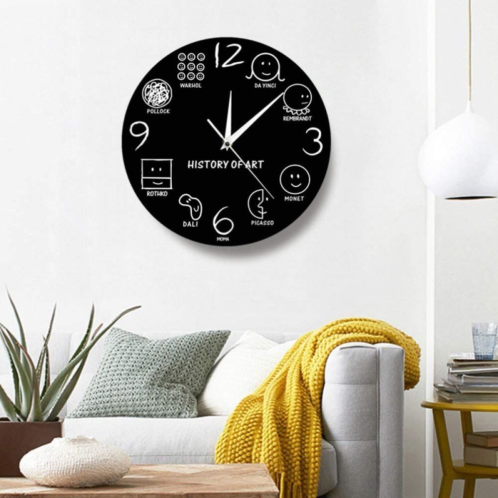 history of art in smiley face printed wall clock 1227