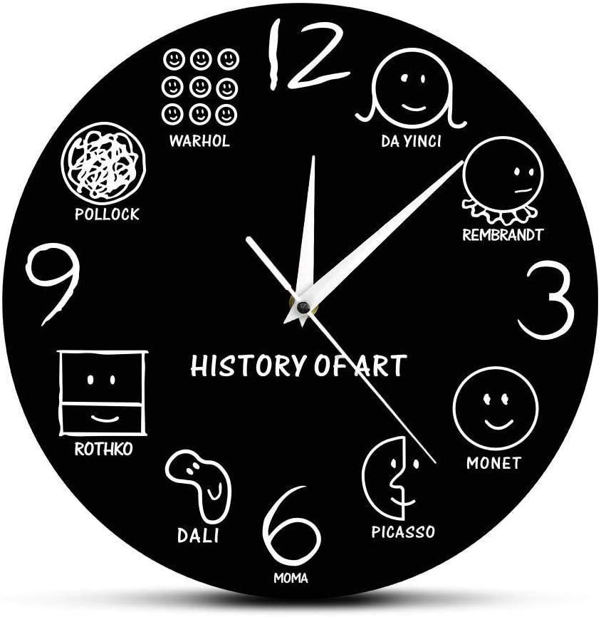history of art in smiley face printed wall clock 6205