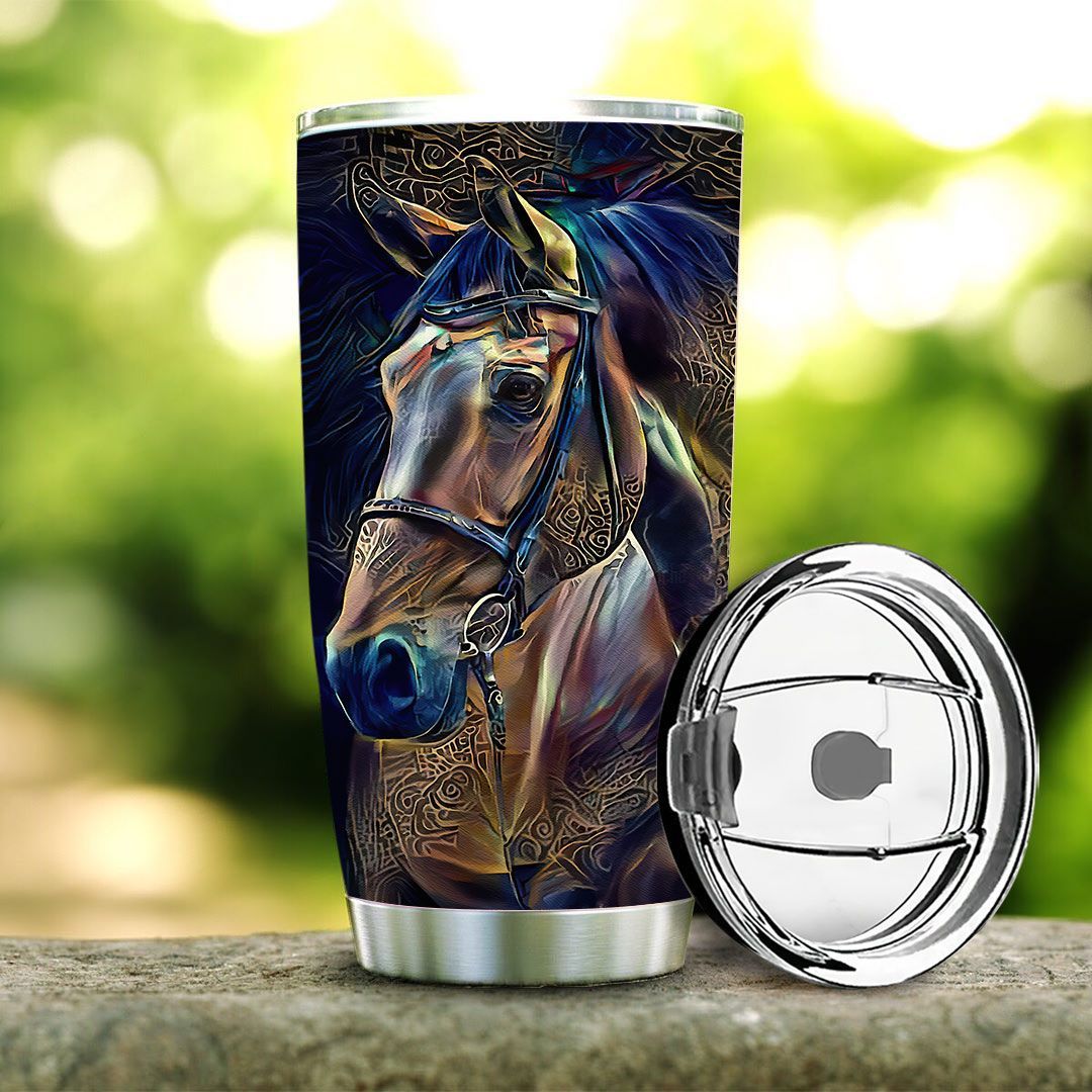 horse glass style stainless steel tumbler 2438