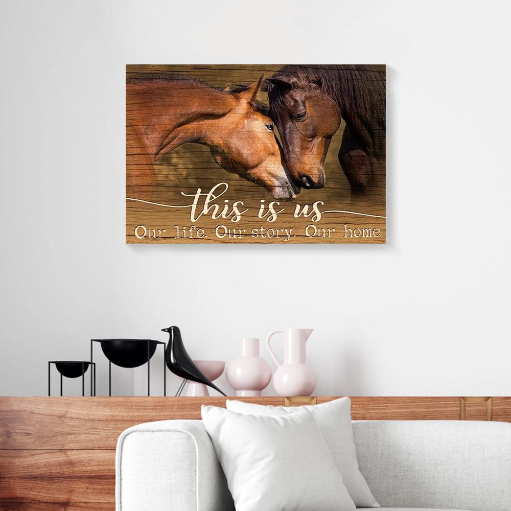 horse love canvas prints wall art decor 7534