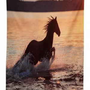 horse sea at sunset 3d printed tablecloth table decor 8248