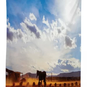 horse valley sky view 3d printed tablecloth table decor 1076