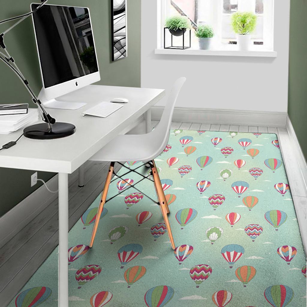 Hot Air Balloon Pattern Print Area Rug Floor Decor hot air balloon pattern print area rug floor decor 1760