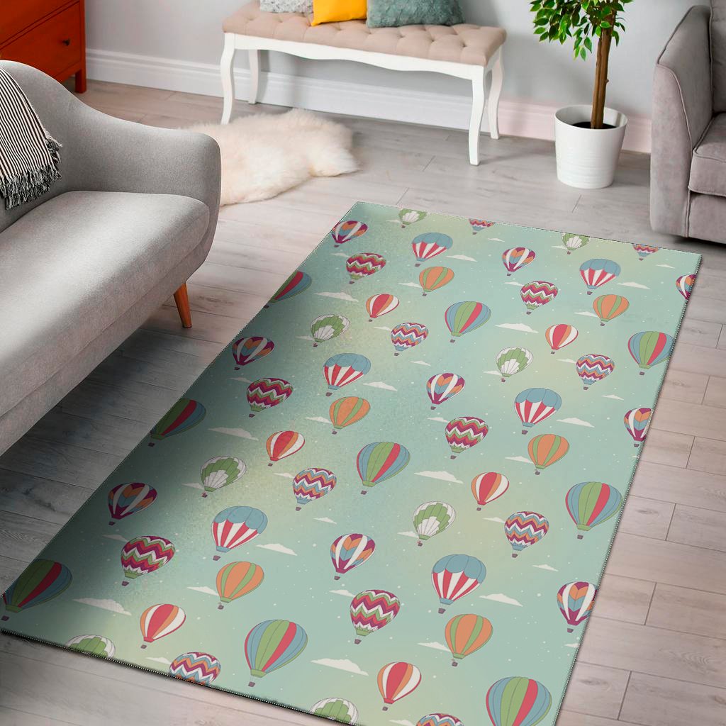 Hot Air Balloon Pattern Print Area Rug Floor Decor hot air balloon pattern print area rug floor decor 4143