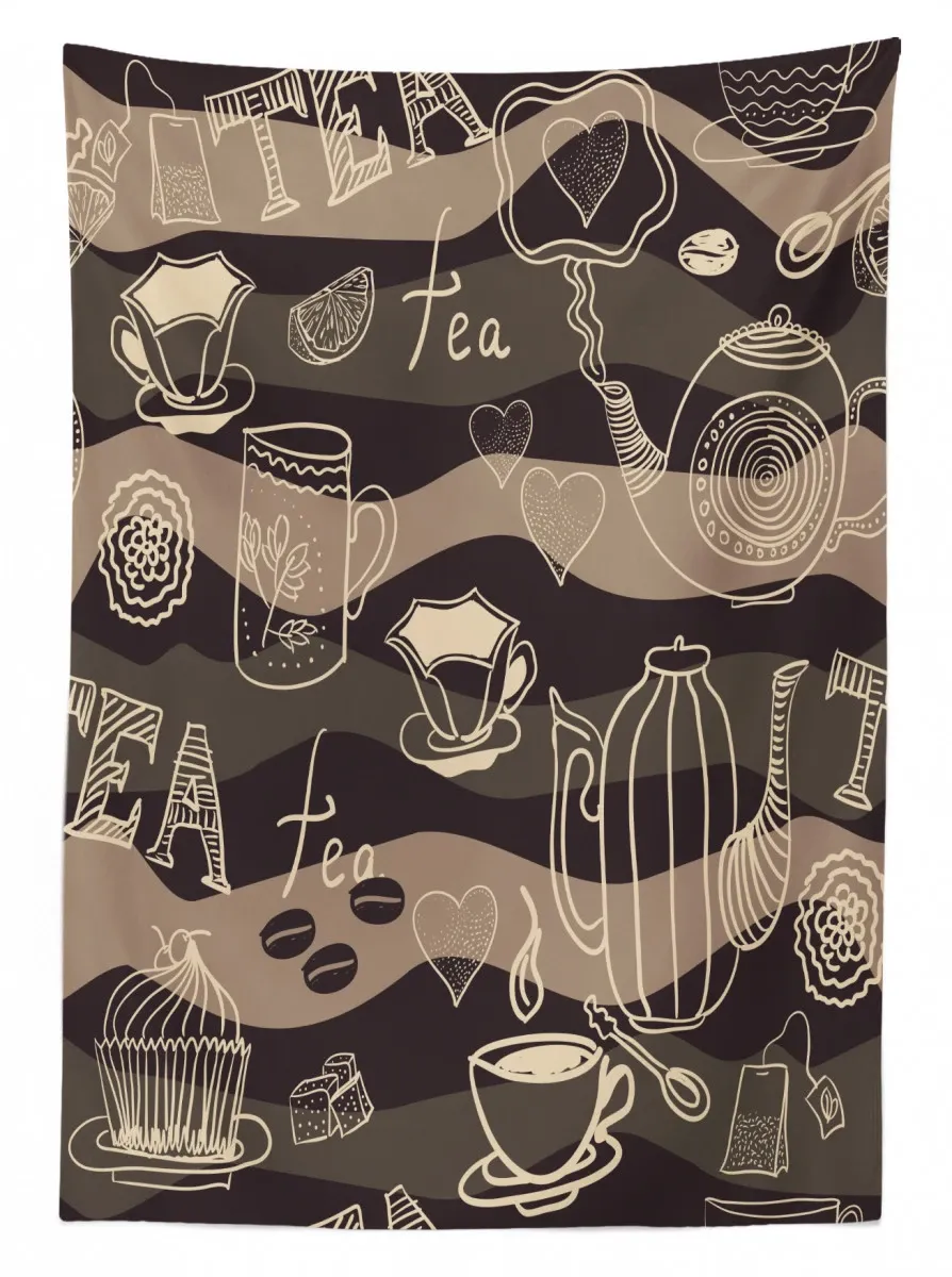 hot pots coffee beans 3d printed tablecloth table decor 2323