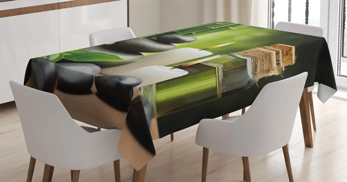 hot rocks candles bamboos 3d printed tablecloth table decor 1229