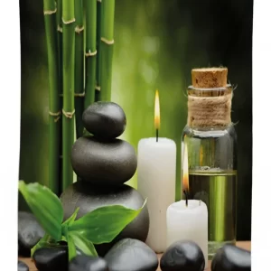 hot rocks candles bamboos 3d printed tablecloth table decor 8675