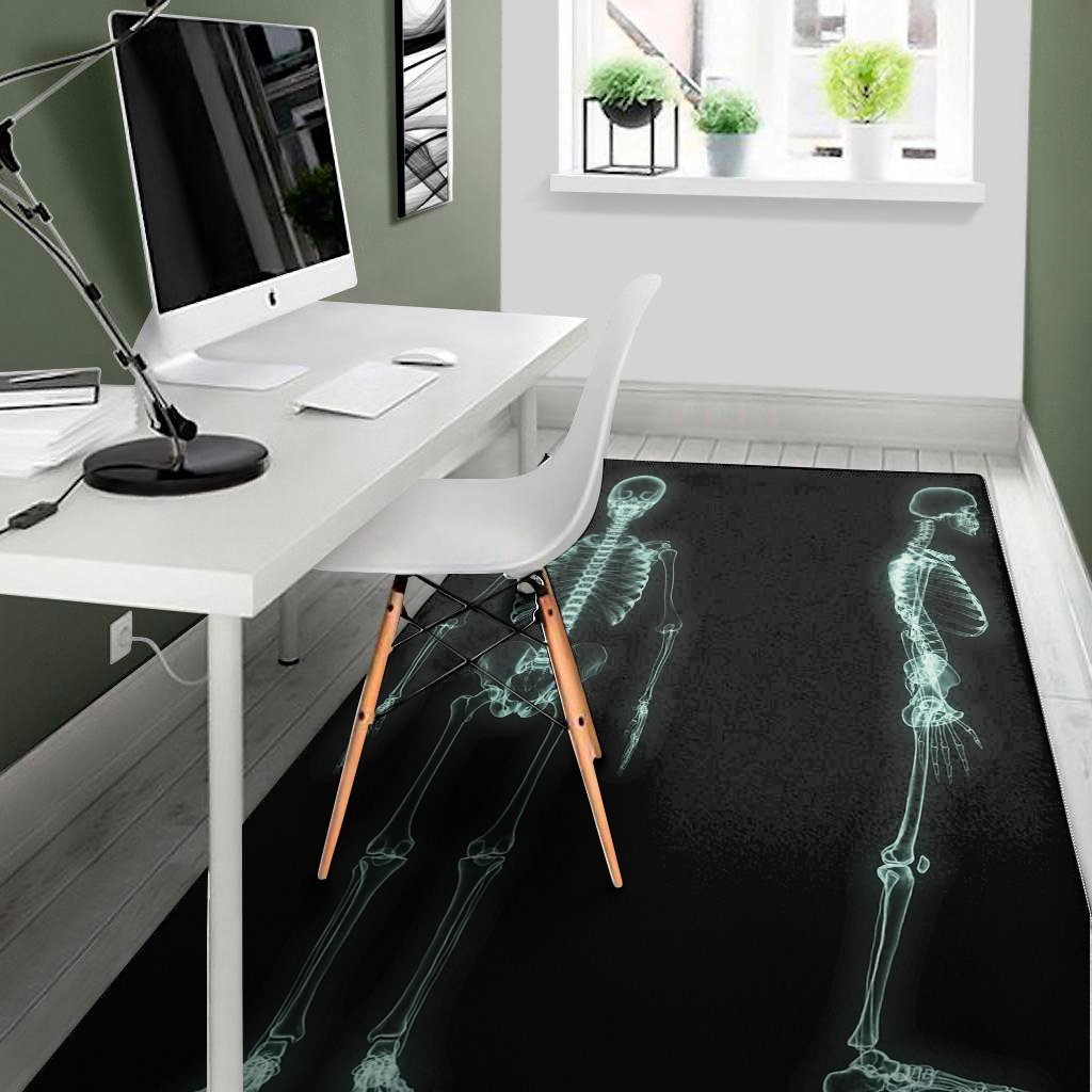 human skeleton x ray print area rug floor decor 4215