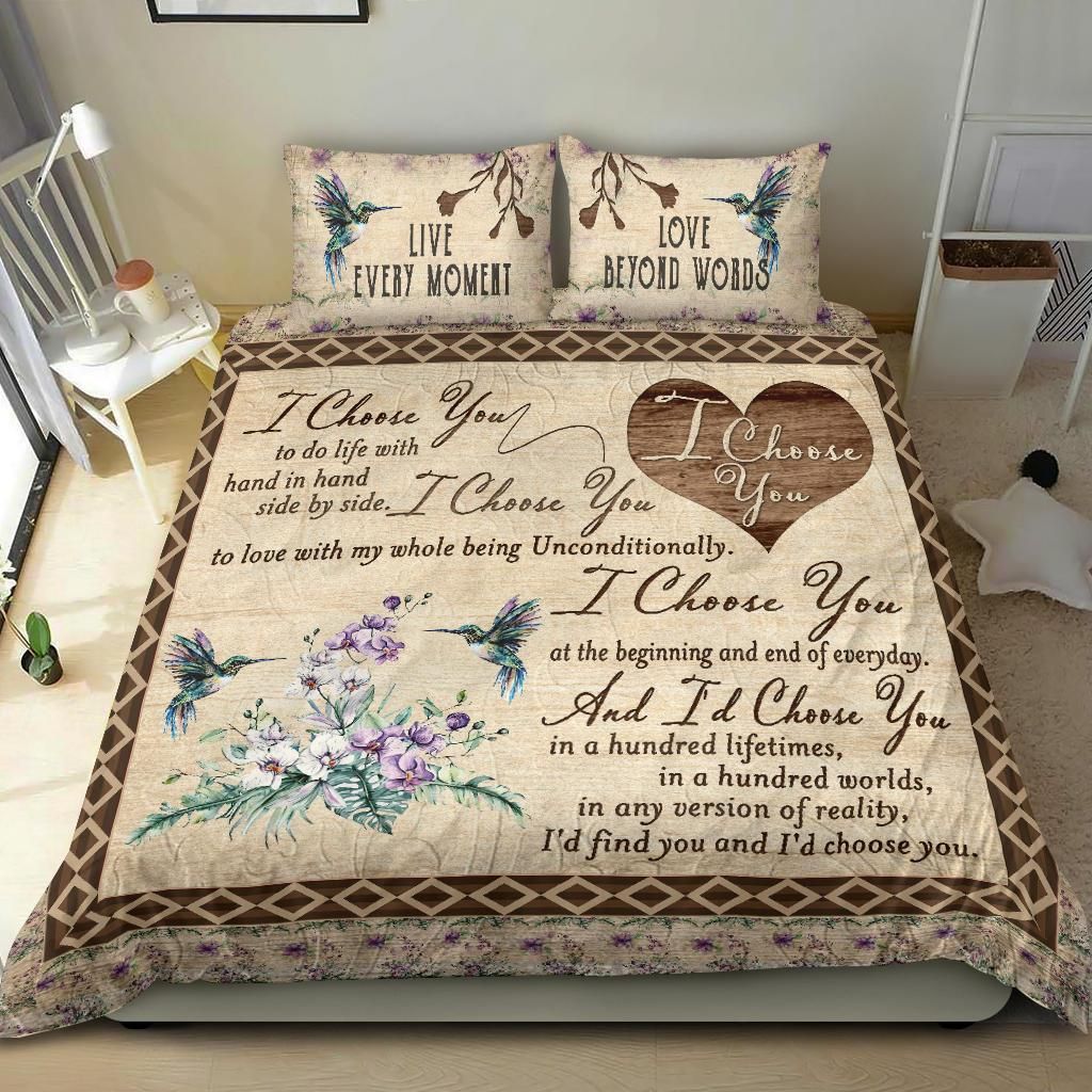 hummingbird i choose you ver3 comforter duvet bedding set 8966