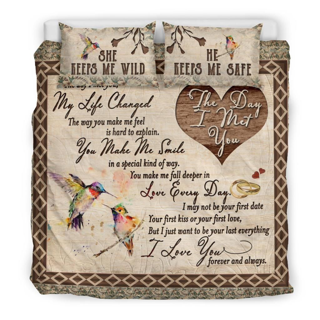 hummingbird the day i met you duvet bedding set 5277