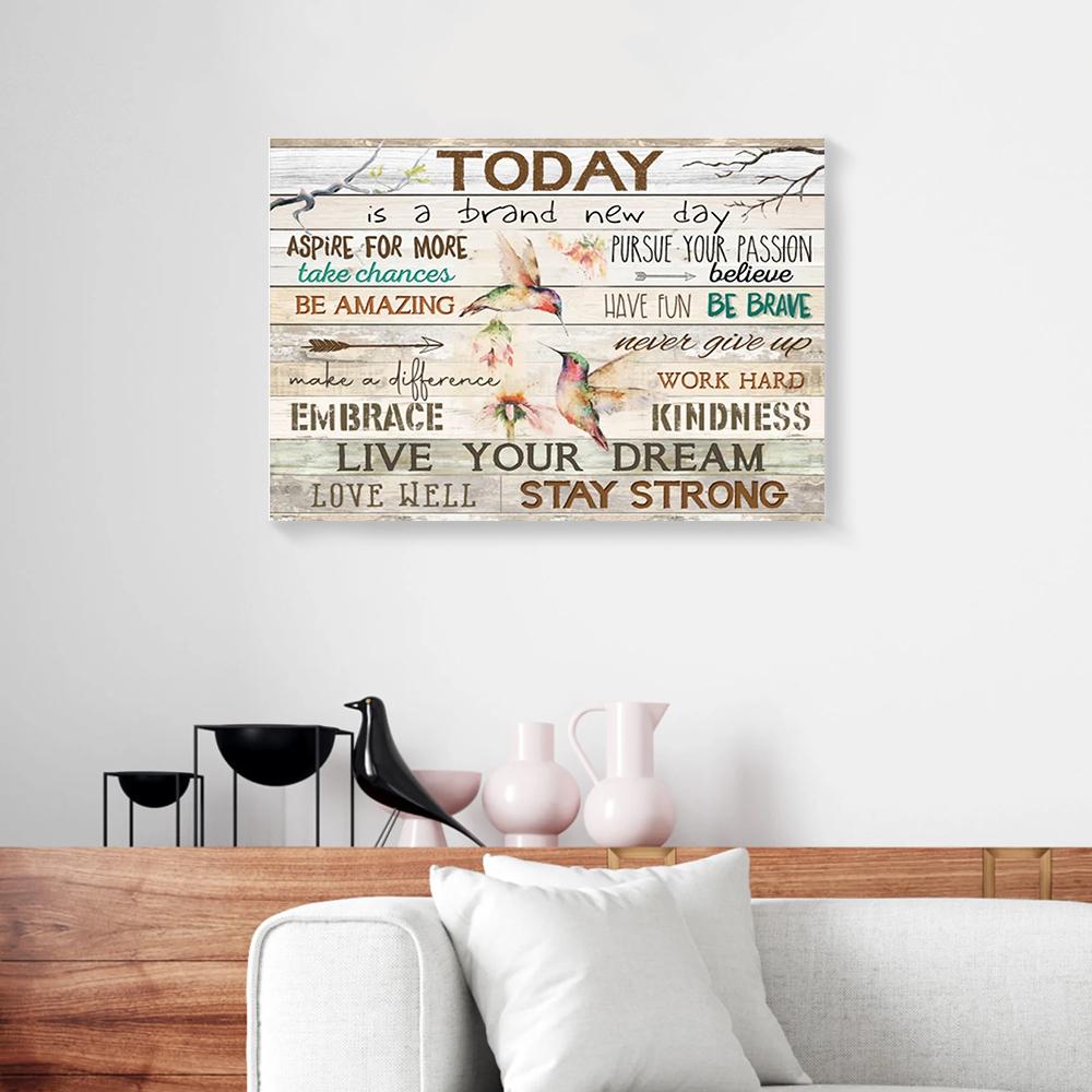 hummingbird love canvas prints wall art decor 7703