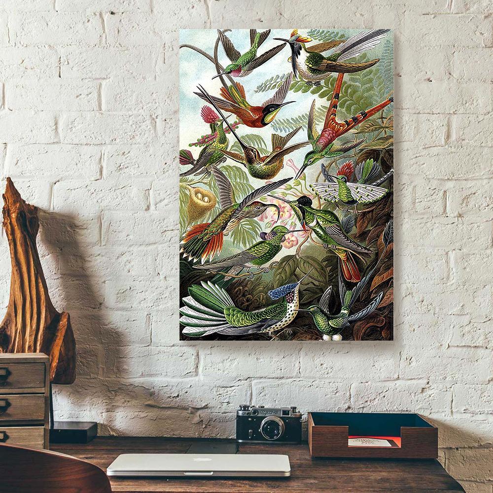 hummingbird nature art canvas prints wall art decor 8045