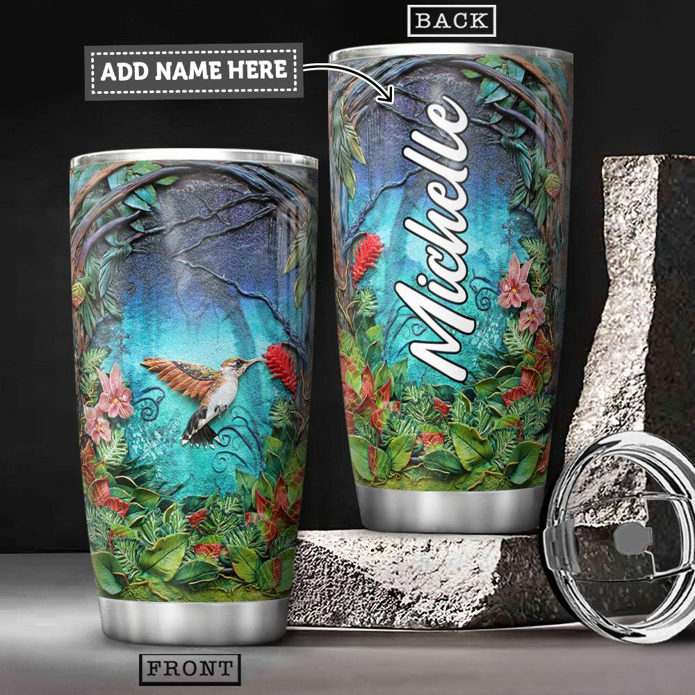 hummingbird personalized stainless steel tumbler 4202