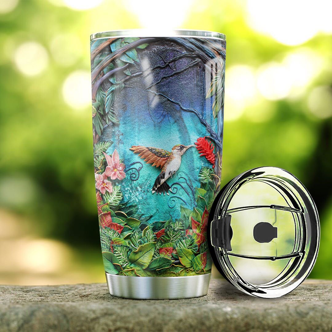 hummingbird personalized stainless steel tumbler 5133