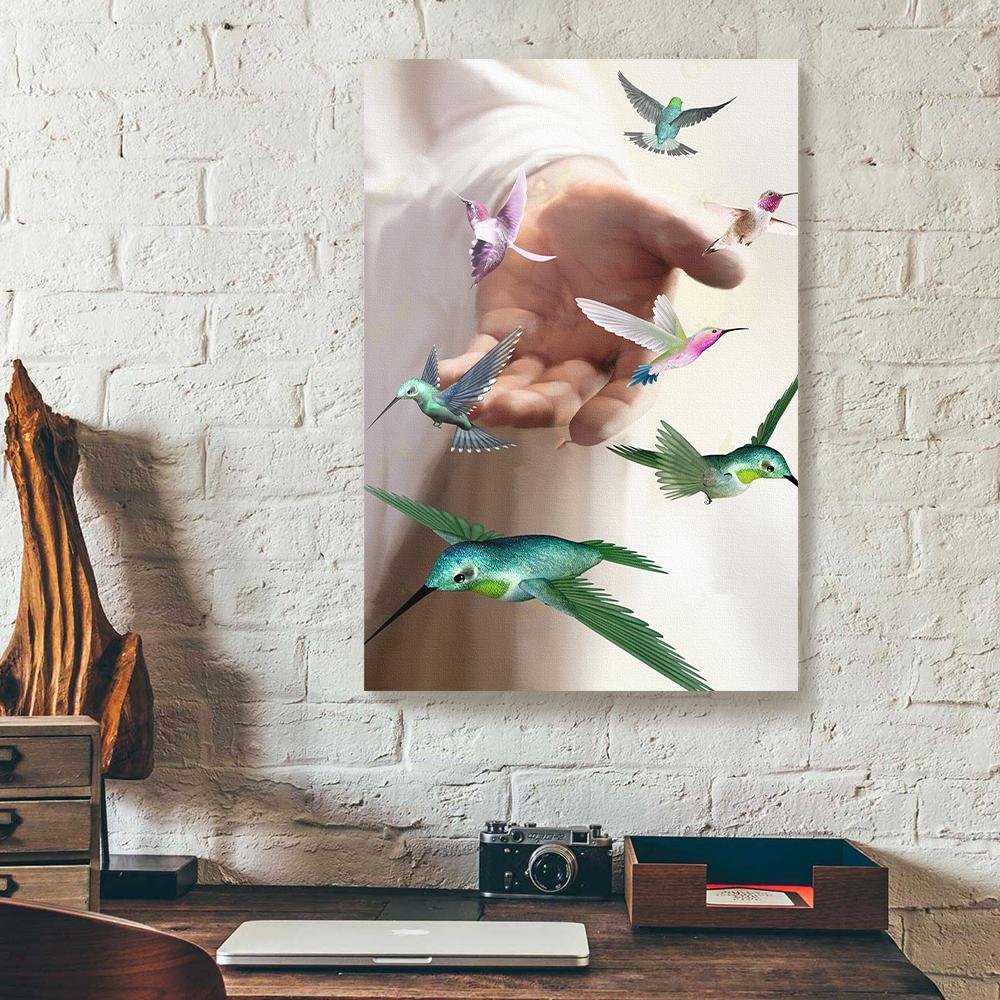 hummingbird take my hand jesus canvas prints wall art decor 8760