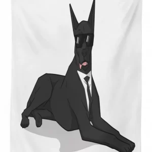 humorous dog in suit 3d printed tablecloth table decor 3221