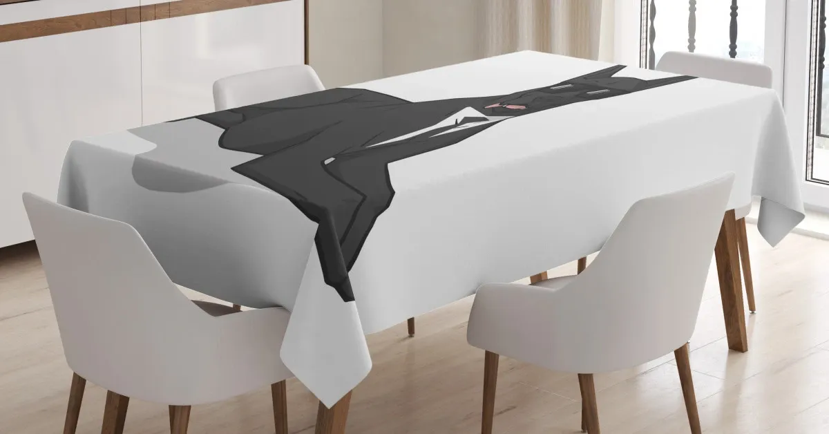 humorous dog in suit 3d printed tablecloth table decor 3837