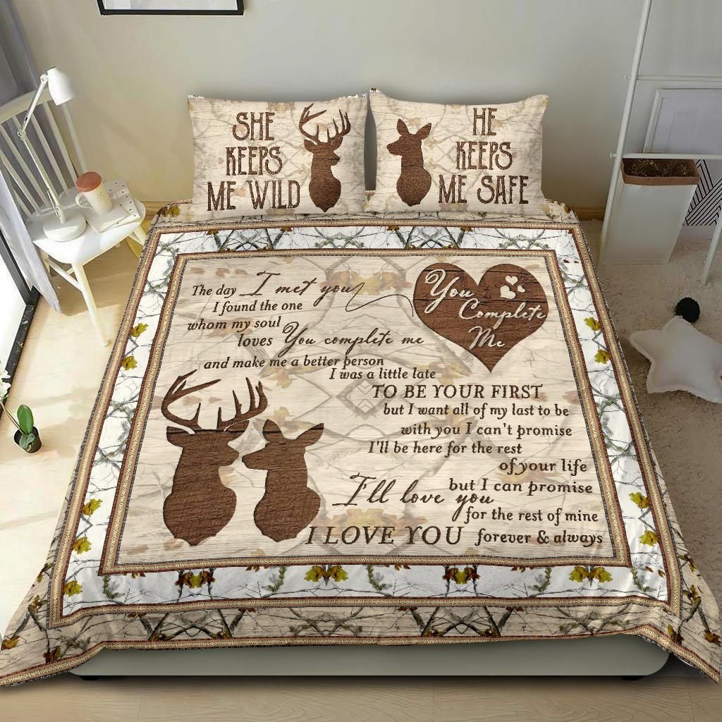 hunting you complete me couple comforter duvet bedding set 1528