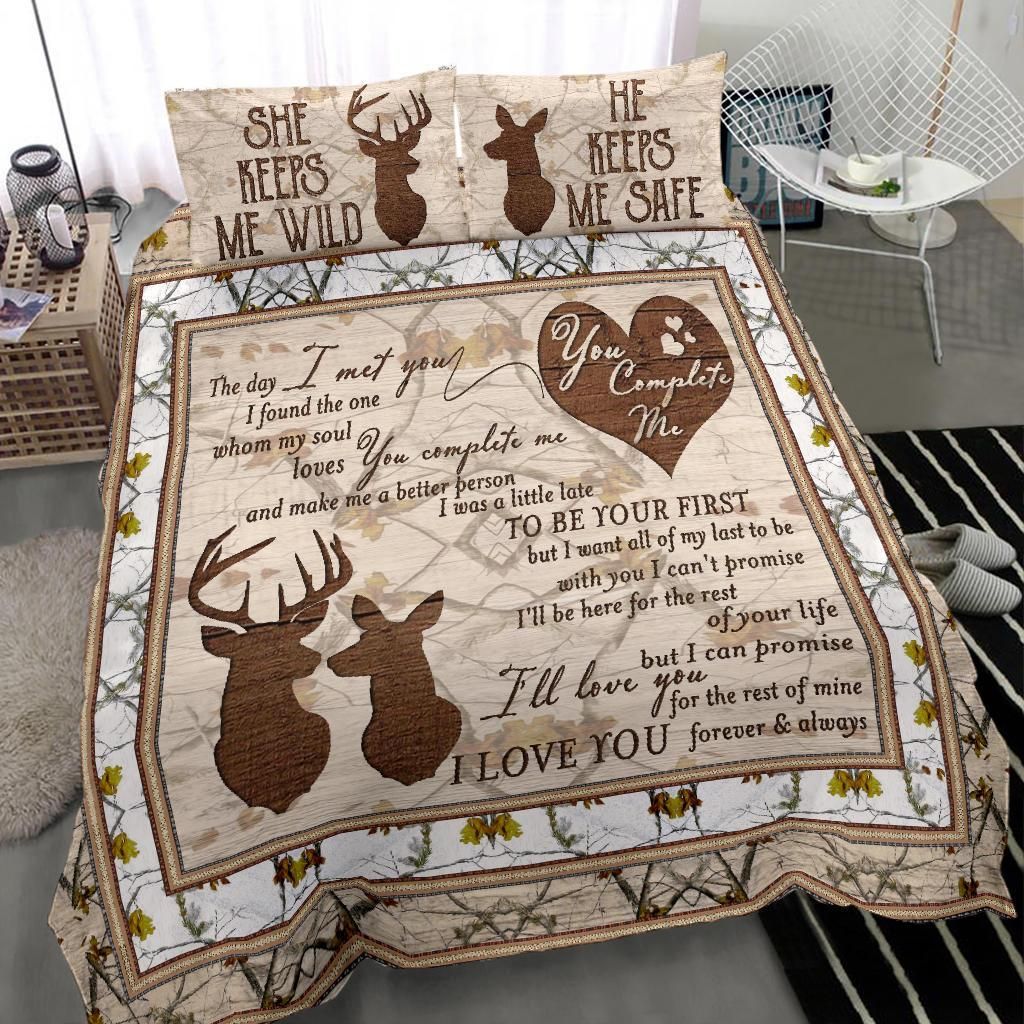 hunting you complete me couple comforter duvet bedding set 2118