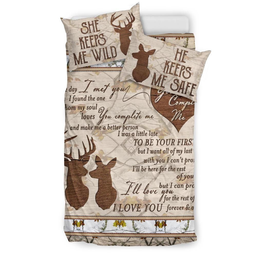 hunting you complete me couple comforter duvet bedding set 6057