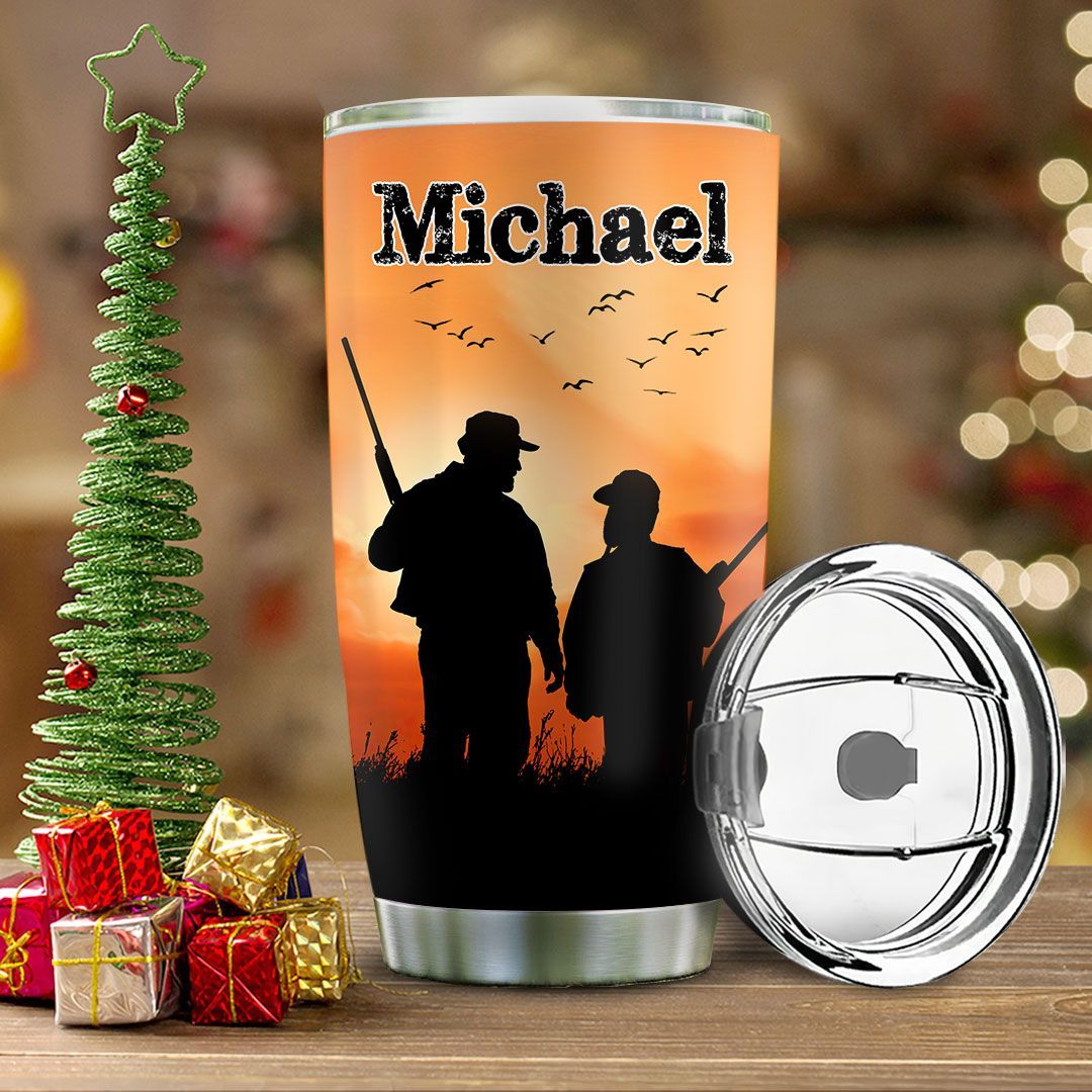 hunting dad hunting buddy personalized stainless steel tumbler 4890