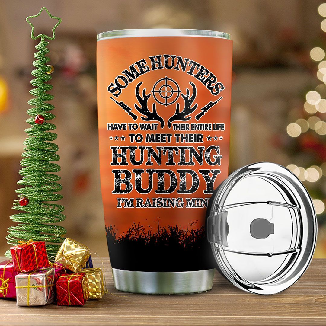 hunting dad hunting buddy personalized stainless steel tumbler 8567