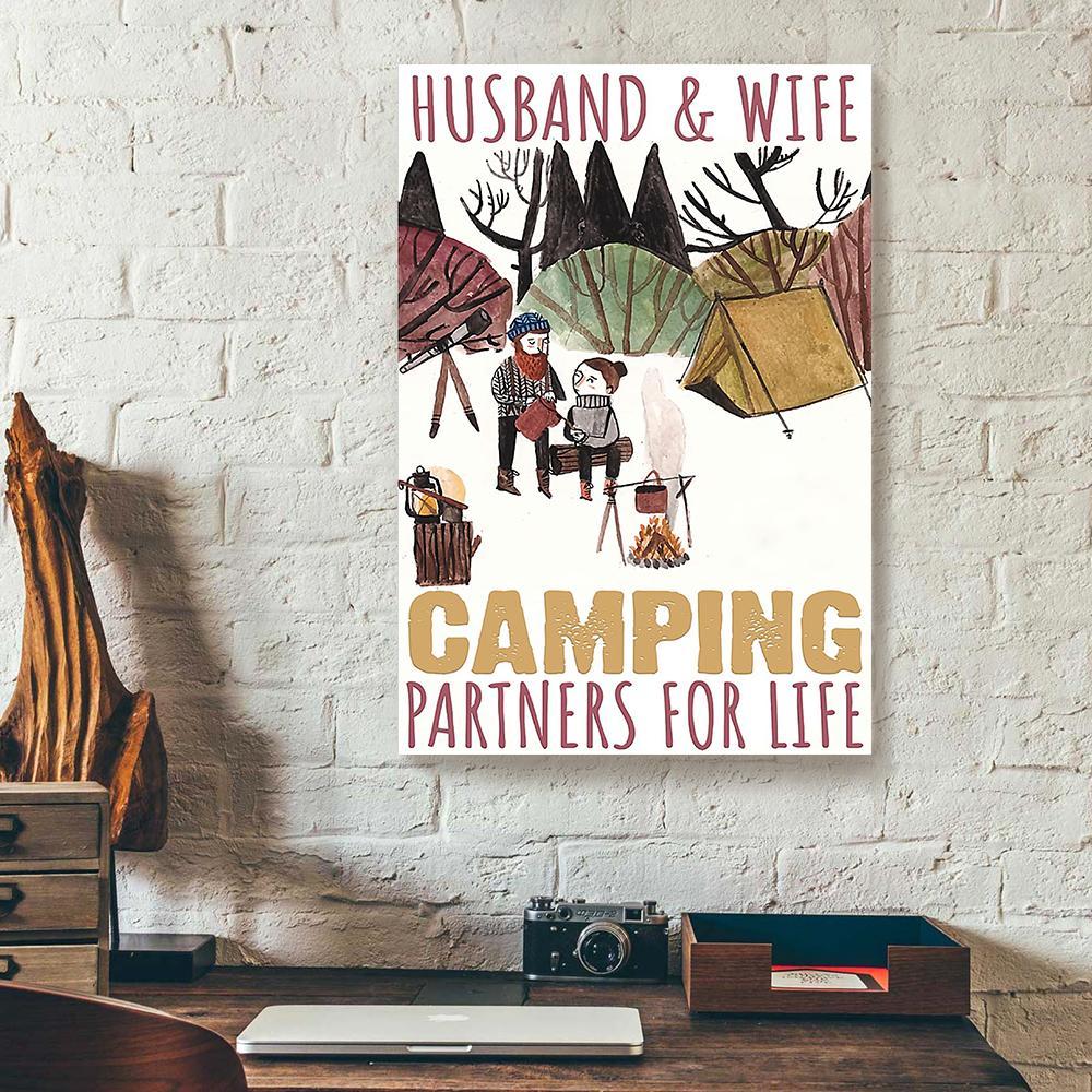 husband and wife camping canvas prints wall art decor 6122