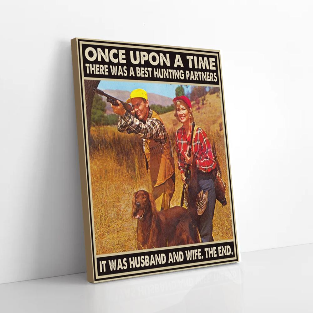 husband and wife hunting partners for life canvas prints wall art decor 2442