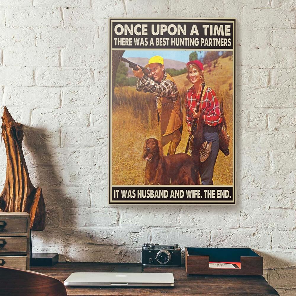 husband and wife hunting partners for life canvas prints wall art decor 5861