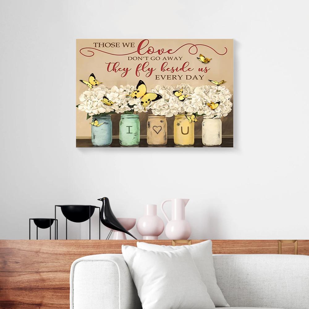 Hydrangea And Yellow Butterfly Canvas Prints - Wall Art Decor hydrangea and yellow butterfly canvas prints wall art decor 2658