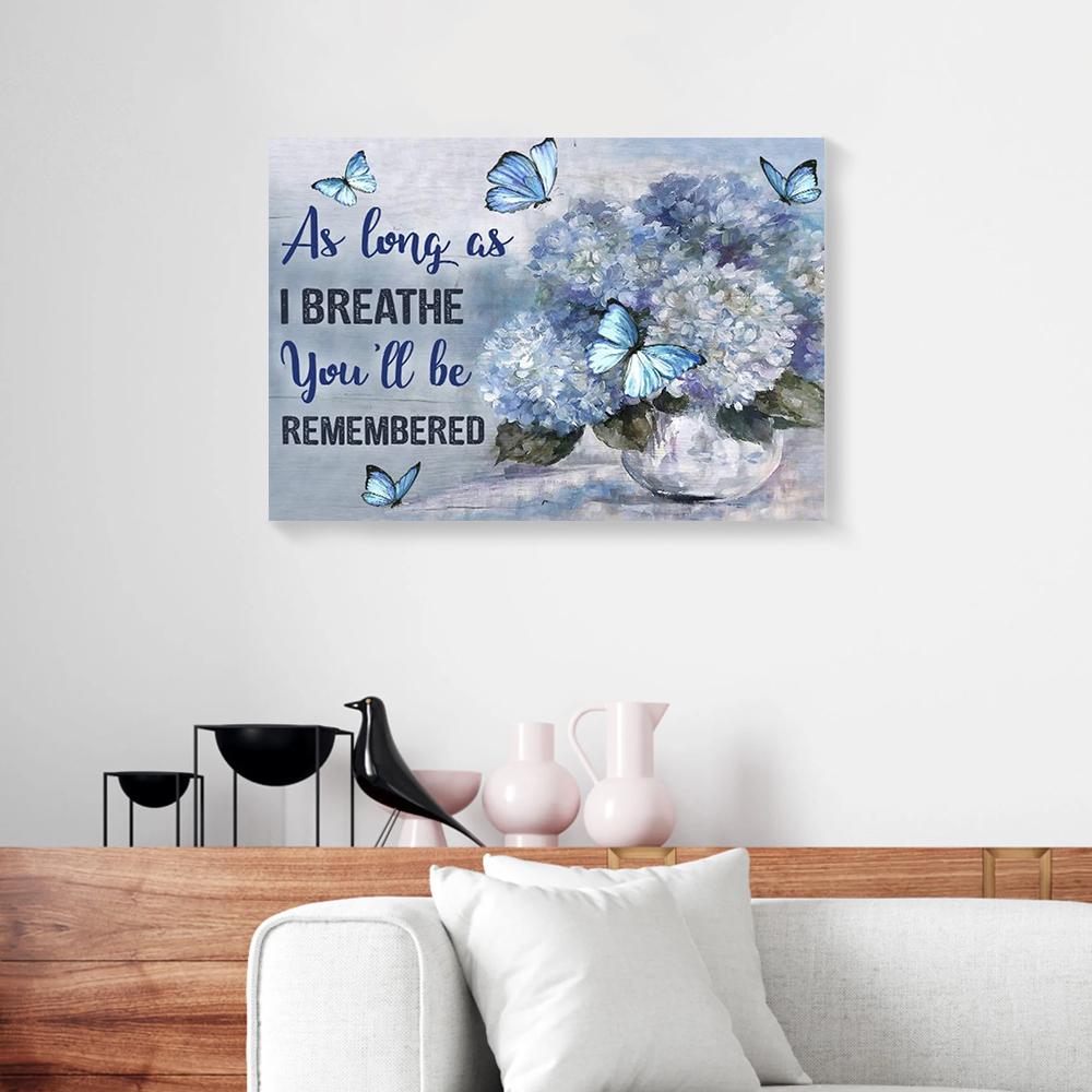 hydrangeas butterfly canvas prints wall art decor 7005